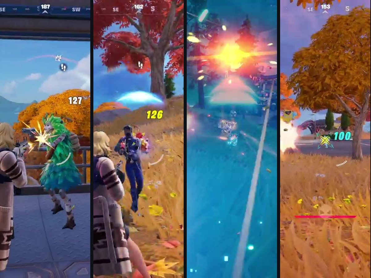 Montage of four vertical AimClips highlight frames