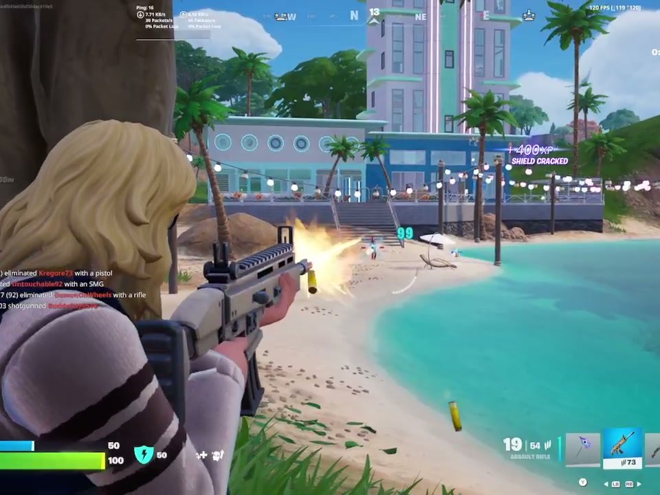 Beach shot with muzzle flash