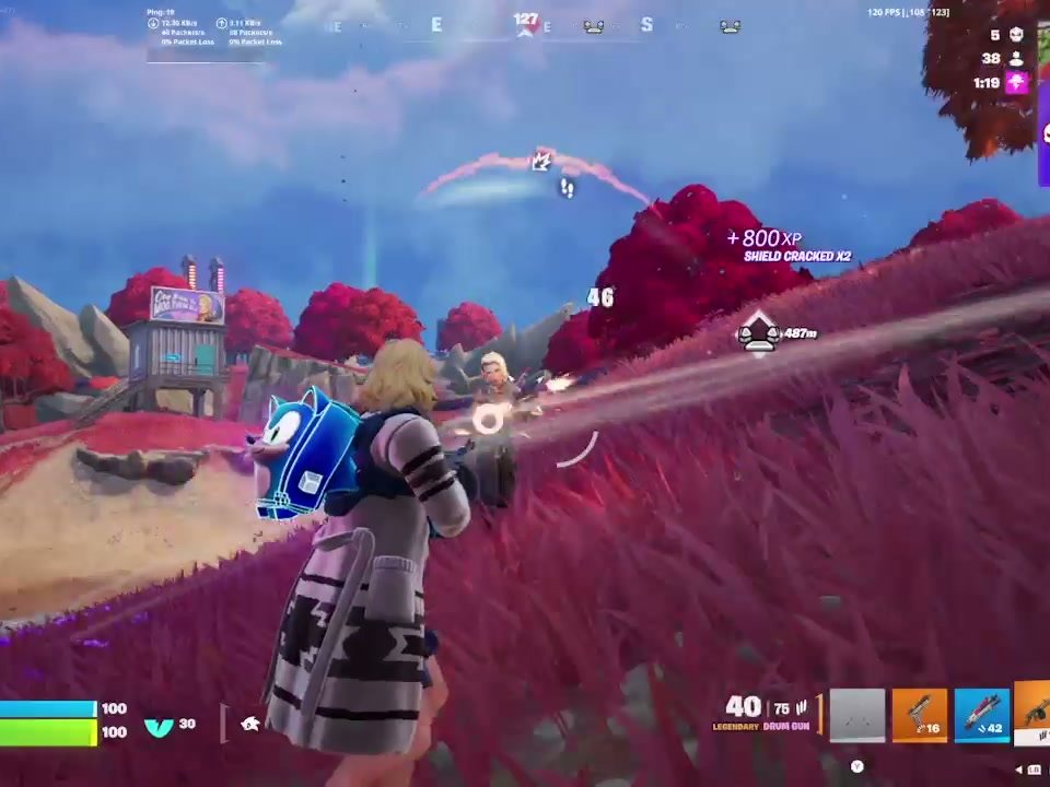 Firefight in red grass